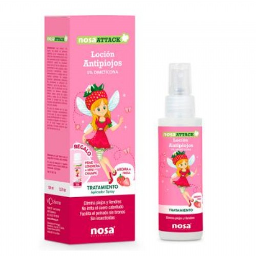 Nosa attack locion 5% dimeticona - antipiojos (100 ml aroma fresa)
