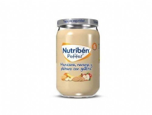 Nutribén Potito Manzana, Naranja, Plátano y Galleta 235g