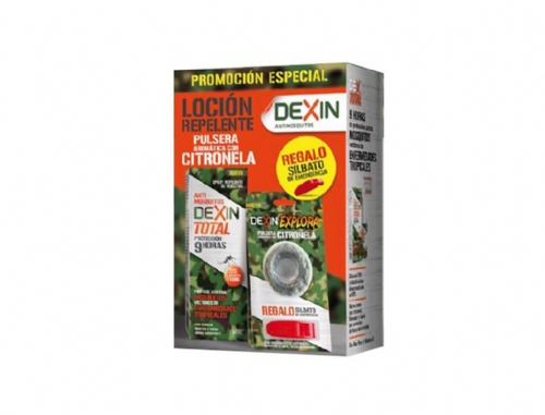 Dexin Antimosquitos Pack Loción Repelente + Pulsera Citronela Explora