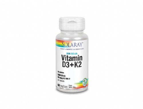 Solaray Vitamina D3 + K2 60 Cápsulas