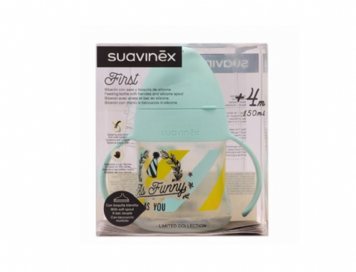 Suavinex Biberón Silicona con Asas 4 Meses 150ml