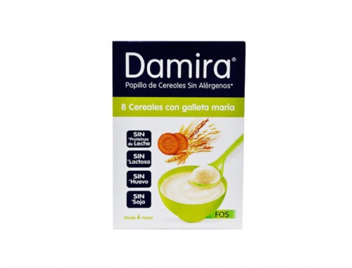 DAMIRA PAPILLA 8 CEREALES GALLETA MARIA Y FOS (600 G  (300 G 2 ENVASES))