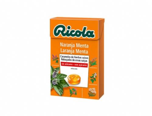 Ricola Caramelos sin Azúcar Menta Naranja 50g