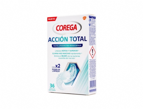 Corega Acción Total Limpiador Prostesis Dental 30 Tabletas