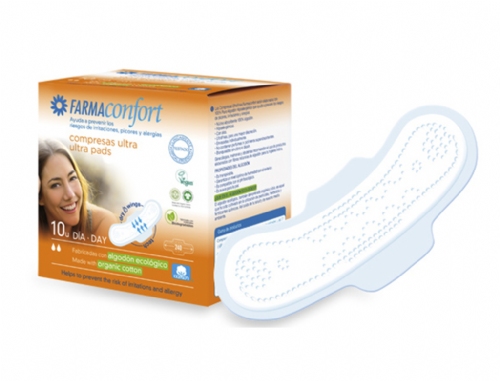 Farmaconfort Compresas de Algodón Ultrafinas con Alas Día 10u.