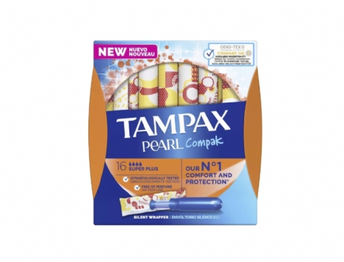 Tampax Pearl Compak Algodón Super Plus 16u