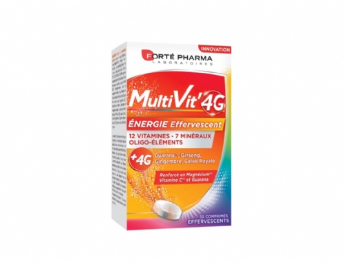 Forté PharmaMultiVit'4G Energía 30 Comprimidos Efervescentes