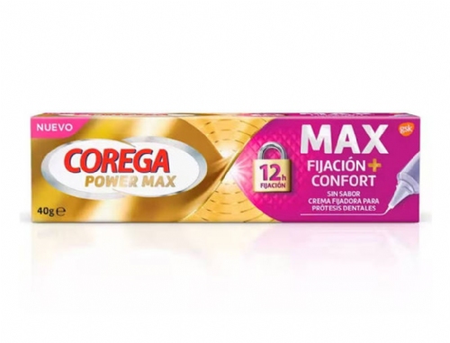 Corega Max Fijación + Confort Crema Adhesiva Dental 40g