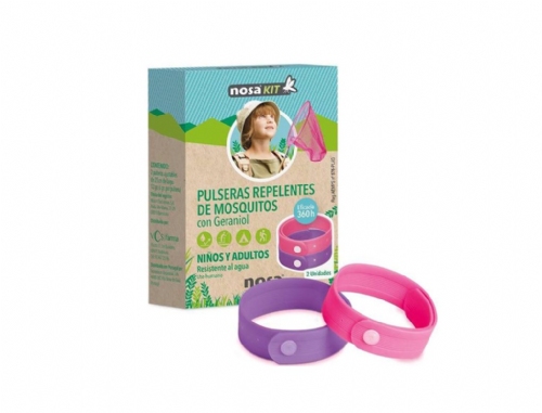Nosakit Pulseras Repelentes Rosa y Lila