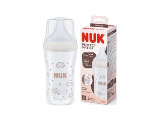 Nuk® Biberón Perfect Match Silicona Flujo M Arcoiris 260ml 