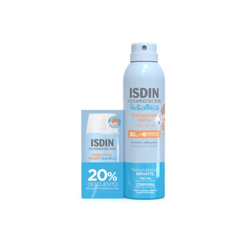 Isdin Pediatrics Fusion Water Magic SPF50 50ml + Spray Transparente SPF50 250ml