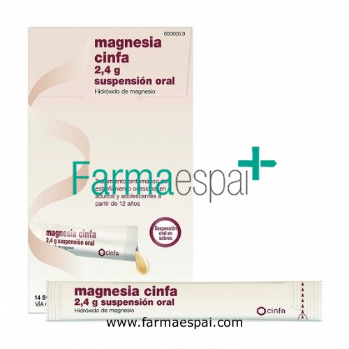 MAGNESIA CINFA 2,4 g SUSPENSION ORAL , 14 sobres