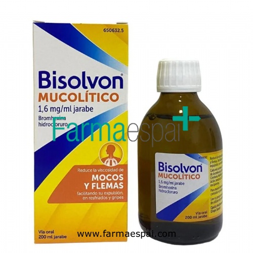 BISOLVON MUCOLITICO 1,6 mg/ ml JARABE, 1 frasco de 200 ml