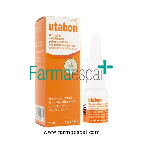 UTABON 0,5 mg/ml SOLUCION PARA PULVERIZACION NASAL CON BOMBA DOSIFICADORA, 1 envase pulverizador de 