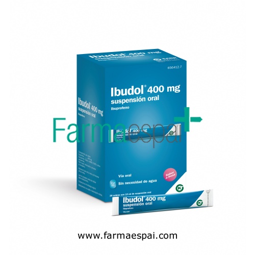 IBUDOL 400 MG SUSPENSION ORAL , 20 sobres