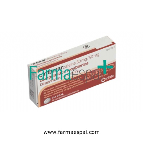 CINFAMAR CAFEINA 50 mg/50 mg COMPRIMIDOS RECUBIERTOS , 10 comprimidos
