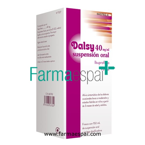 DALSY 40 mg/ml SUSPENSION ORAL , 1 frasco de 150 ml