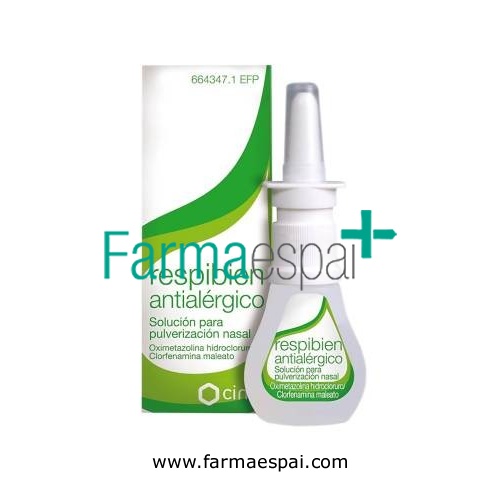 RESPIBIEN ANTIALERGICO SOLUCION PARA PULVERIZACION NASAL, 1 envase pulverizador de 15 ml