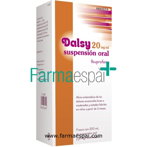 DALSY 20 mg/ml SUSPENSION ORAL , 1 frasco de 150 ml