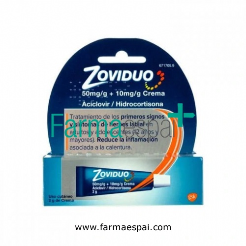 ZOVIDUO 50 mg/g + 10 mg/g CREMA , 1 tubo de 2 g