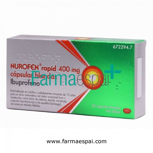 NUROFEN RAPID 400 mg CAPSULAS BLANDAS , 20 cápsulas