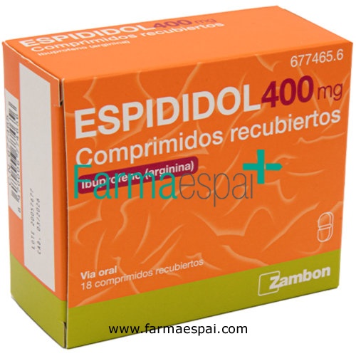 ESPIDIDOL 400 mg COMPRIMIDOS RECUBIERTOS, 18 comprimidos