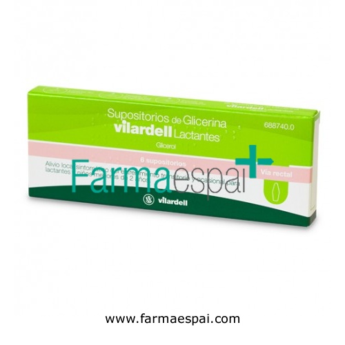 SUPOSITORIOS DE GLICERINA VILARDELL LACTANTES, 6 supositorios