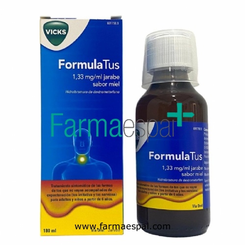 FORMULATUS 1,33 mg/ml JARABE SABOR MIEL, 1 frasco de 180 ml
