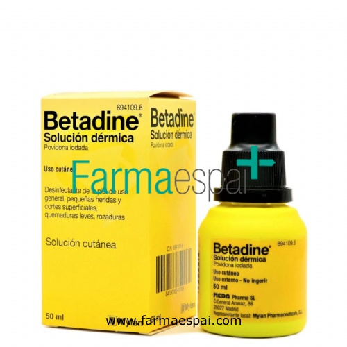 BETADINE 100 MG/ML SOLUCIÓN CUTÁNEA , 1 frasco de 50 ml
