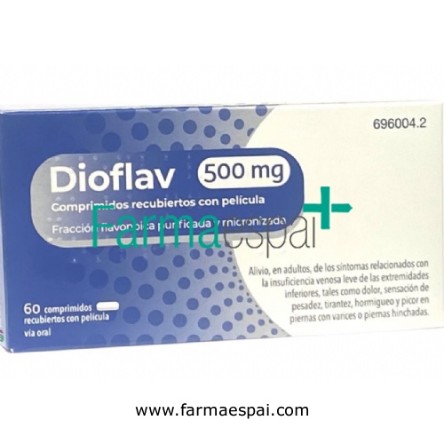 DIOFLAV 500 MG COMPRIMIDOS RECUBIERTOS CON PELICULA, 60 comprimidos