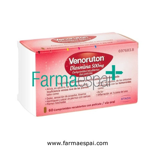 VENORUTON DIOSMINA 500 MG COMPRIMIDOS RECUBIERTOS CON PELICULA, 60 comprimidos