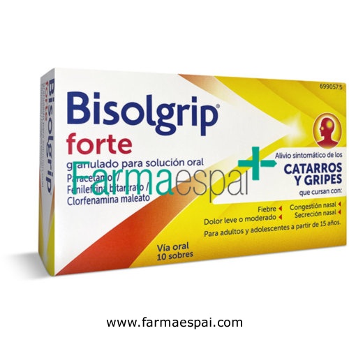 BISOLGRIP FORTE GRANULADO PARA SOLUCION ORAL , 10 sobres