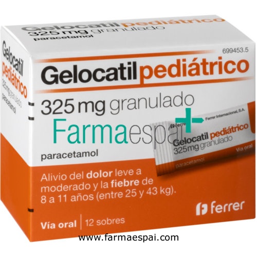 GELOCATIL PEDIATRICO 325 mg granulado , 12 sobres
