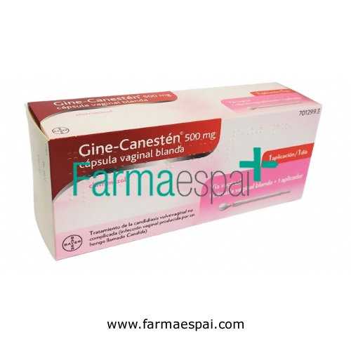 GINE-CANESTEN 500 MG CAPSULA VAGINAL BLANDA ,  1 capsula vaginal blanda + 1 aplicador