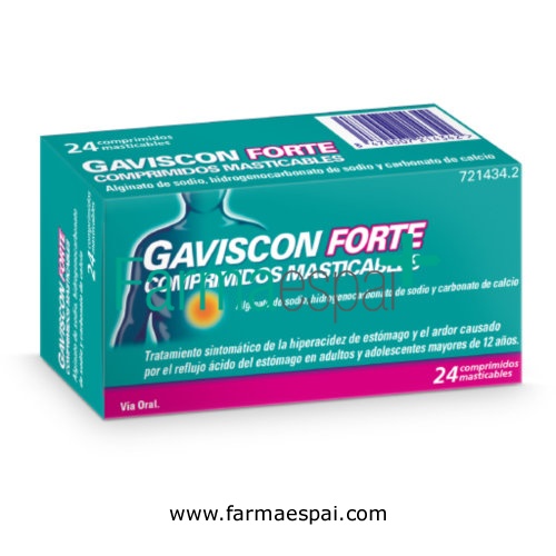 GAVISCON FORTE COMPRIMIDOS MASTICABLES , 48 comprimidos
