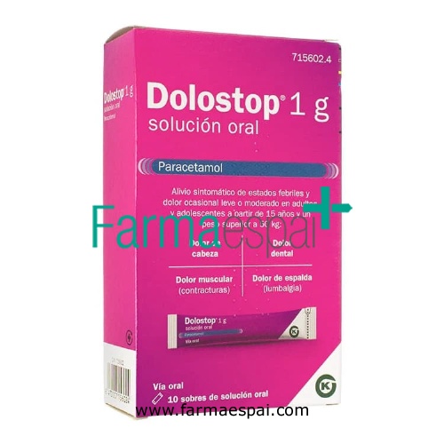 DOLOSTOP 1 G SOLUCION ORAL, 10 sobres