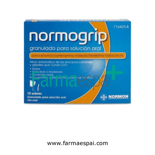 NORMOGRIP GRANULADO PARA SOLUCION ORAL, 10 sobres