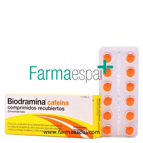 BIODRAMINA CAFEINA COMPRIMIDOS RECUBIERTOS , 12 comprimidos