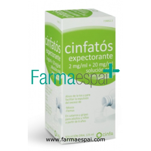 CINFATOS EXPECTORANTE 2 mg/ml + 20 mg/ml SOLUCION ORAL, 1 frasco de 200 ml