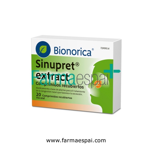 SINUPRET EXTRACT COMPRIMIDOS RECUBIERTOS, 20 comprimidos