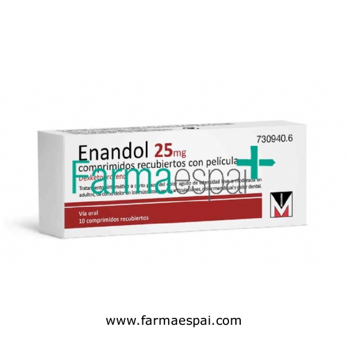 ENANDOL 25 mg COMPRIMIDOS RECUBIERTOS CON PELICULA, 10 comprimidos