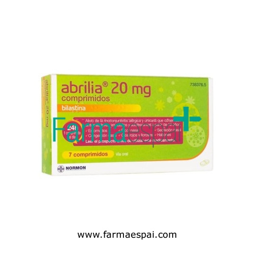 ABRILIA 20 MG COMPRIMIDOS EFG, 7 comprimidos (Blister Al/Al/PA-PVC)