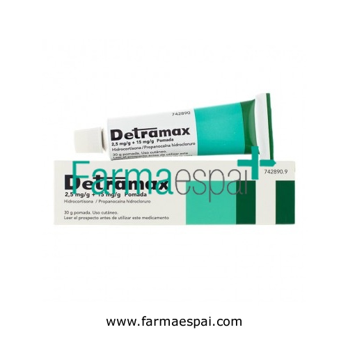 DETRAMAX 2,5 mg/g + 15 mg/g POMADA , 1 tubo de 30 g