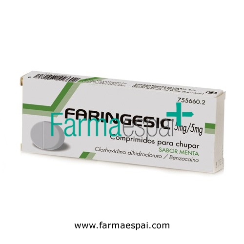 FARINGESIC 5 mg/5 mg COMPRIMIDOS PARA CHUPAR SABOR MENTA 20 comprimidos