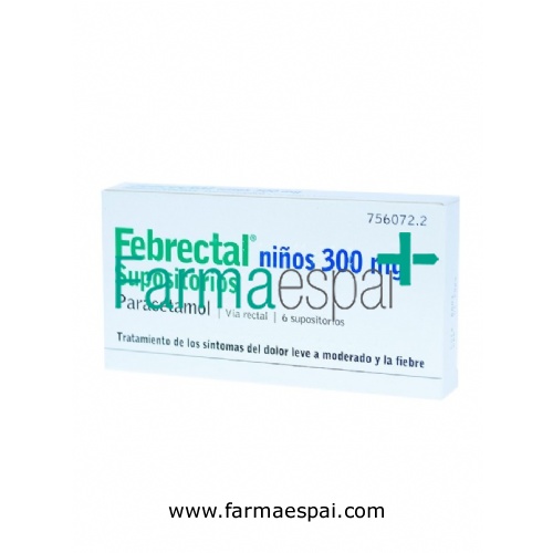 FEBRECTAL NIÑOS 300 MG SUPOSITORIOS , 6 supositorios