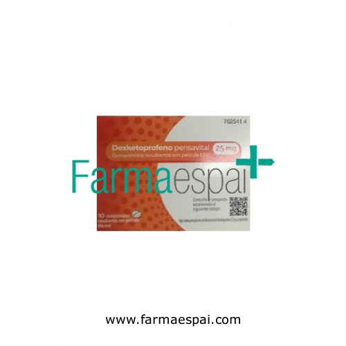 DEXKETOPROFENO PENSAVITAL 25 MG COMPRIMIDOS RECUBIERTOS CON PELICULA EFG, 10 comprimidos