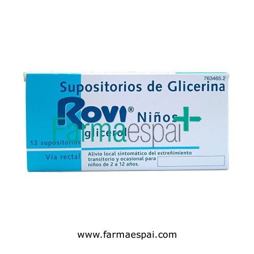 SUPOSITORIOS DE GLICERINA ROVI NIÑOS, 12 supositorios