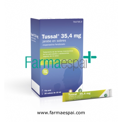 TUSSAL 35,4 MG JARABE EN SOBRES, 20 sobres de 10 ml