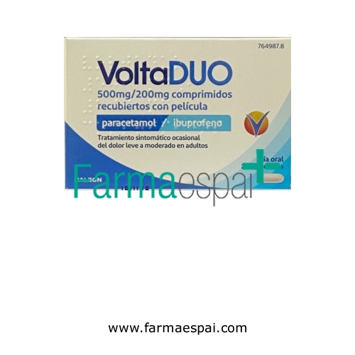 VOLTADUO 500 MG/200 MG COMPRIMIDOS RECUBIERTOS CON PELICULA, 20 comprimidos