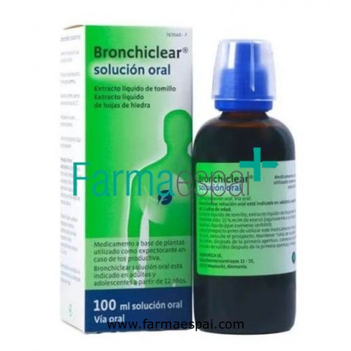 BRONCHICLEAR SOLUCION ORAL, 1 frasco de 100 ml